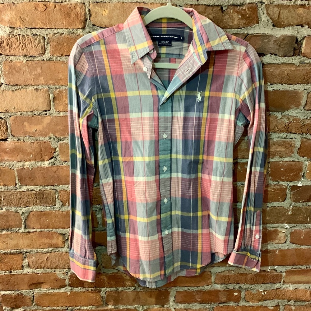 Ralph Lauren Sport Madras Button Down - Size 6
